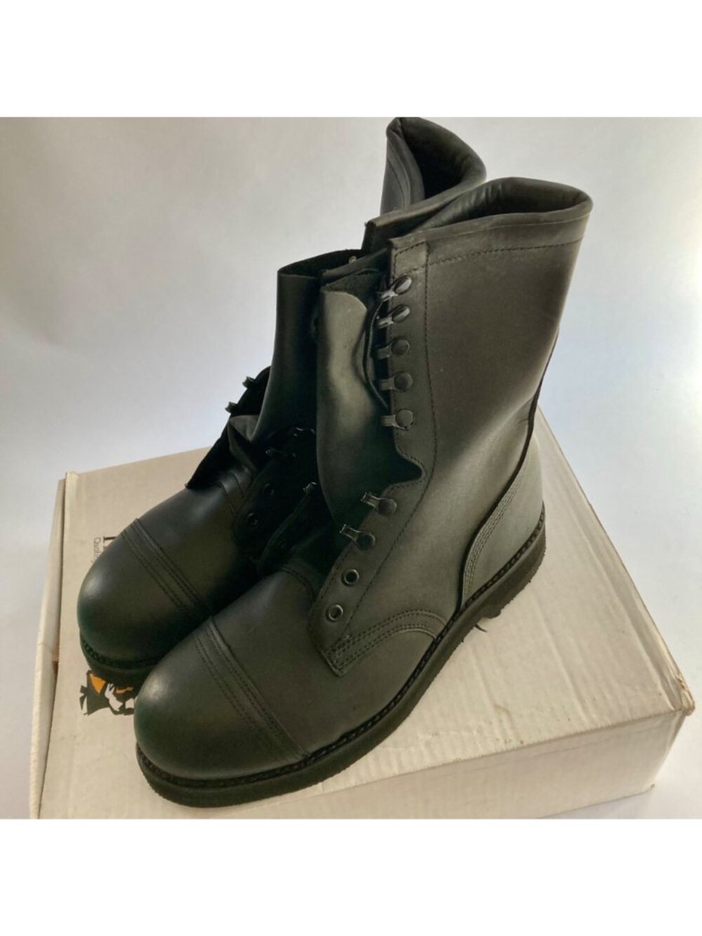 Addison Men's Steel Toe Safety Non-Spark Combat Boot Size 10W Black Leather NEW - Picture 2 of 8